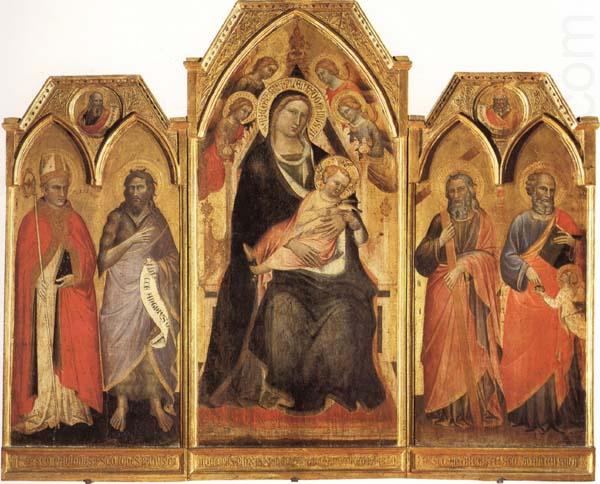 Madonna and Child Enthroned with SS.Paulinus,john the Baptist,Andrew,and Matthew, Spinello Aretino